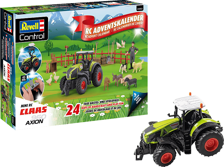 REVELL 01053 Adventskalender RC Claas Axion 960 Traktor mit RC-Fahrzeug, Mehrfarbig von REVELL