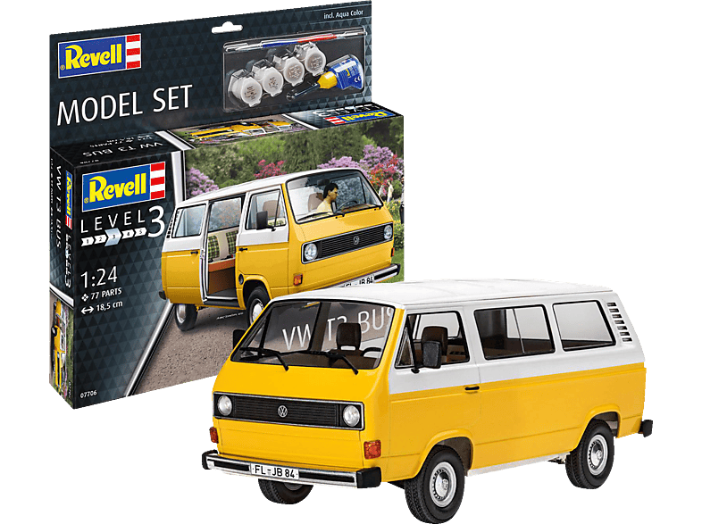 REVELL 67706 Model Set VW T3 Bus Modellbausatz, Gelb/Weiß von REVELL