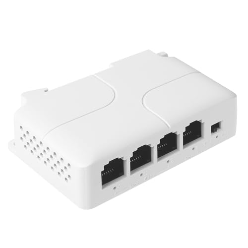 REVODATA 3 Port Poe Extender, 10/100 Mbit/s POE Repeater 100/250 Meter Erweiterung, IEEE802.3AF/at 3 POE-Ausgang, Plug-and-Play, Poe-Verstärker mit Wand/DIN-Schienenmontage (POE5005-V2) von REVODATA