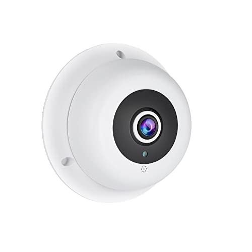 REVODATA HD 5MP Fisheye POE IP Kamera mit Mikrofon,Indoor Überwachungskamera Audio 1,7mm Objektiv 180° Sicht IR Nachtsicht CCTV Video POE IP Kamera, P2P H.265 Bewegungserkennung(IF04-P-Audio-HS) von REVODATA