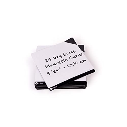 Rewrities Notes - 24 schwarze Dry Erase Magnetkarten 10 x 10 cm - Wiederverwendbare Notizen für Whiteboard, Aufgaben, Planung, Projekte, Organisation. von REWRITIES