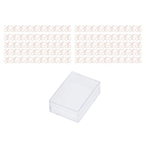 100 PCS Rose Gold Paper Clips | Electroplated Metal Office Supplies/Bookmark/Craft | Portable & Secure Design | Cherry & Bow Shape, Storage Box Included (Type 3) von REXVTNS