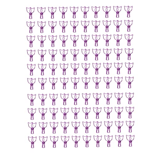 100pcs Cat Paper Fasteners | Cute Cartoon Metal Document Holders with Firm Clamping Ability | Hollow Tail Design for Office/School/Home | Sturdy Present for Young Users & (Violet) von REXVTNS