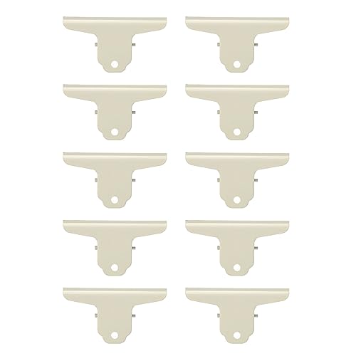 10Pcs Metal Hinge Fastener Clips | Large Mark - Protected Paper Clips for Documents/Office/School | Multipurpose Organizer for Notes/Crafts/Drawings (Beige) von REXVTNS