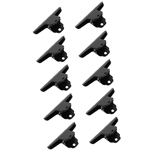 10Pcs Metal Hinge Fastener Clips | Large Mark - Protected Paper Clips for Documents/Office/School | Multipurpose Organizer for Notes/Crafts/Drawings (Black) von REXVTNS