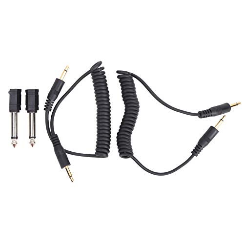 2Pcs Universal Sync Cable 3.5mm to 6.35mm | Camera Flash Connecting Cord for Studio/Outdoor Photography | Sturdy Spring Wire (30-70cm) | Plug & Play von REXVTNS