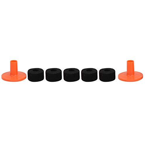 7Pcs Drum Felt Pad Kit | Resilient Friction Reducing Cymbal Accessories | Black Orange Red Felt Pads for Cymbal Stand/Drum Set/Percussion Instruments (25mm) wc77)) von REXVTNS