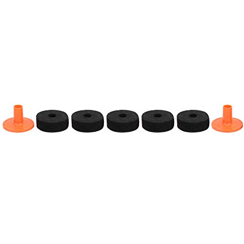 7Pcs Drum Felt Pad Kit | Resilient Friction Reducing Cymbal Accessories | Black Orange Red Felt Pads for Cymbal Stand/Drum Set/Percussion Instruments (40mm) WC76)) von REXVTNS