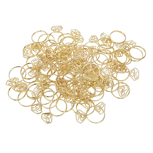 80pcs Ring Shape Paper Clips | Rustproof Metal Clips for Office/School/Home | Multifunctional Organizer with Clear Storage Box (Gold) von REXVTNS