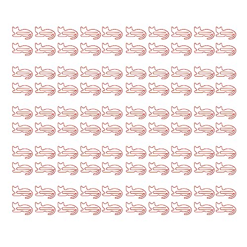 Animal Shaped Paper Clips 100 Pcs | Cute Bookmark & Document Organizer | Fun Planner Clips for Office/School/DIY | Sturdy Plastic Coated Wire (Orange) von REXVTNS