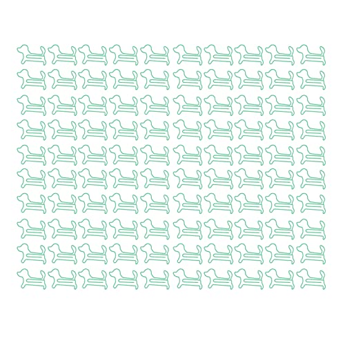 Dog Shaped Paper Clips 100pcs | Slip Proof Office/School Supplies | Cute Animal Paper Clips for Documents/Crafts/Bookmarks | Non - Damaging Wrapped Plastic Wire (Green) von REXVTNS