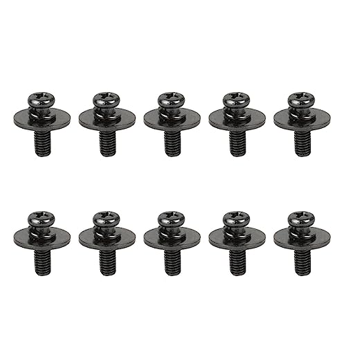 Drum Set Lug Screw Replacement | 10Pcs Metal Washer Mount Screws | Sturdy Ear Claw Hook for Drum Kit | Easy Install with Drum Key (Black) von REXVTNS