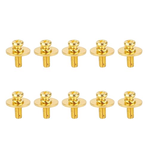 Drum Set Lug Screw Replacement | 10Pcs Metal Washer Mount Screws | Sturdy Ear Claw Hook for Drum Kit | Easy Install with Drum Key (Gold) von REXVTNS