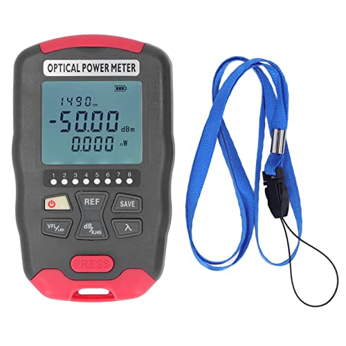 Glasfasermesser mit VFL | 10 Wellenlängen 850-1650nm | 30 km Red Beam Visual Fehler Locator | SC/FC/ST -Adapter | Automatischer Ausschalten und niedriger Batterieverbrauch (‑50 to +26dBm) von REXVTNS