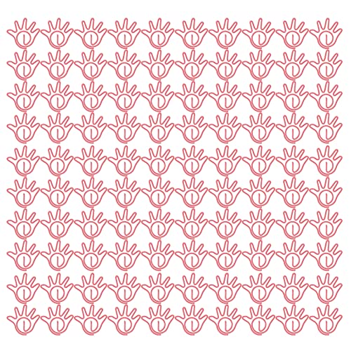 Hand Shaped Metal Paper Clips 100Pcs | Protective Electroplating for Office/School/Home | Decorative Bookmark & Document Organizer | Non - Slip Design (Pink) von REXVTNS