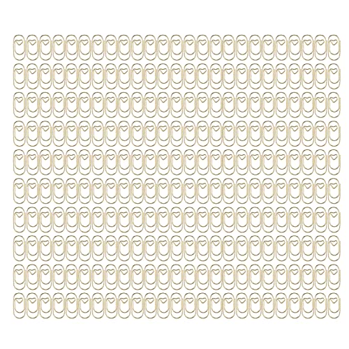 Herzförmige Papierclips 250pcs | Buntes Kabel mit Kunststoffbedeckung | Nette Planer Clips für Büro/Schule/Zuhause | Stabil und sicher - Griff, Multi -Purpose -Organizer (Gold) von REXVTNS