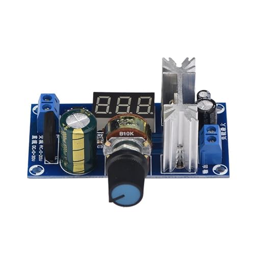 LM317 einstellbare Spannungssteuerungsplatine | Digitale Spannungsanzeige 1.25V - 28 V | 2a höchste Ausgabe für DIY -Elektronik- / Laborgeräte/Heimprojekte von REXVTNS