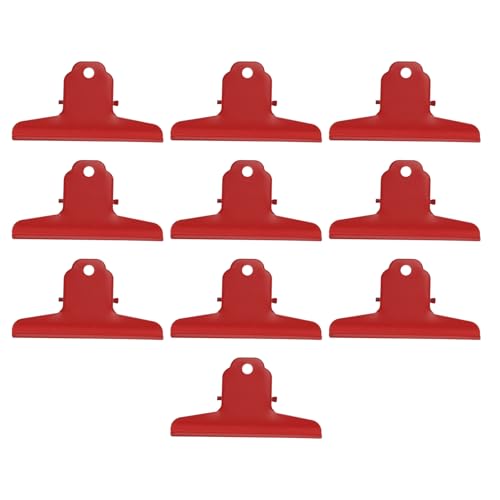 Metal Document Clips 10pcs | Electroplated Protective Paper Clips for Office/School/Home | Multipurpose Large Sheet Holders | Compact & Portable (Red) von REXVTNS