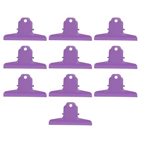 Metal Document Clips 10pcs | Electroplated Protective Paper Clips for Office/School/Home | Multipurpose Large Sheet Holders | Compact & Portable (Violet) von REXVTNS