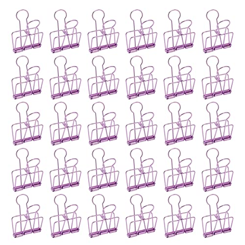 Metal Document Clips 2 Inch | 30PCS Hollow Out Design | Strong Clamping for Office/School/Home | Sturdy Wire Paper Clips for Documents & Tickets (Violet) von REXVTNS