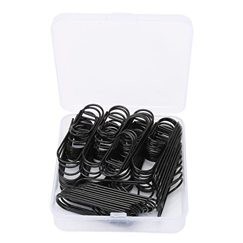 Metal Pen Clips 66pcs | Secure Grip & Tarnish Protection | Pen Holder for Notebooks/Office/School | Compact & Portable with Storage Box (Black) von REXVTNS