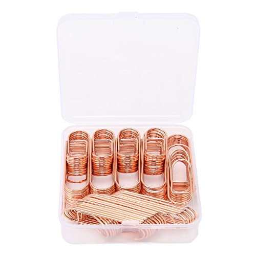 Metal Pen Clips 66pcs | Secure Grip & Tarnish Protection | Pen Holder for Notebooks/Office/School | Compact & Portable with Storage Box (Rose Gold) von REXVTNS