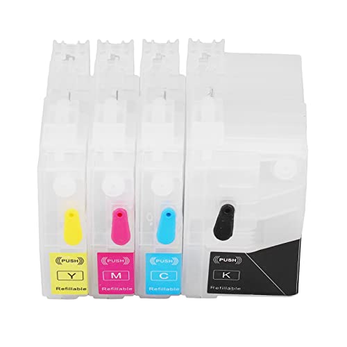REXVTNS 4 Pcs Ink Cartridge Set | Magenta/Blue/Yellow/Black | Replacement for Printers | High Printing Performance & No Leakage | PP Material & Disposable Chip (LC3019) von REXVTNS