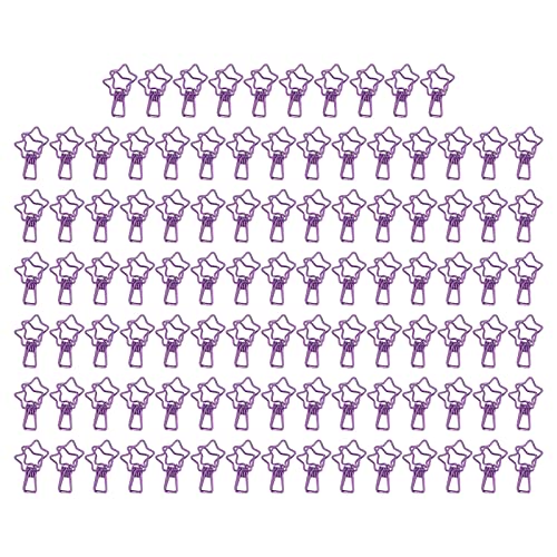 Sterndokumentclips 100pcs | Niedliche Hollow Star Design mit starker Klemmkraft | Robale Metallpapierclips für Büro/Schule/Zuhause | Multi -Purpose -Dokumentclips (Violet) von REXVTNS