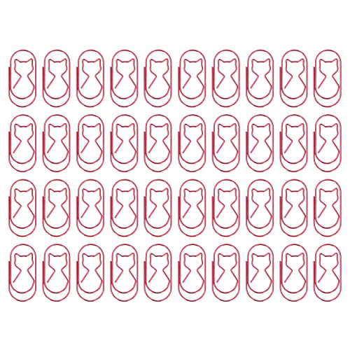 Süße Katzenpapierclips | 40pcs Fun geformte Lesezeichenclips für Dateien/Notebooks/Office | Schutzschicht, sicheres Grip -Design (Red) von REXVTNS