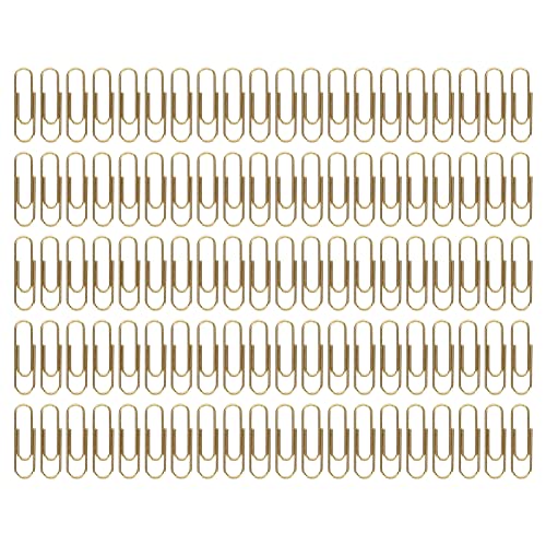 Tarnish - Paper Clips 100pcs | Secure Grip Metallic Clips for Office/School/Home | Portable with Storage Box | Sturdy Metal Bookmarks & Organizers (Gold) von REXVTNS
