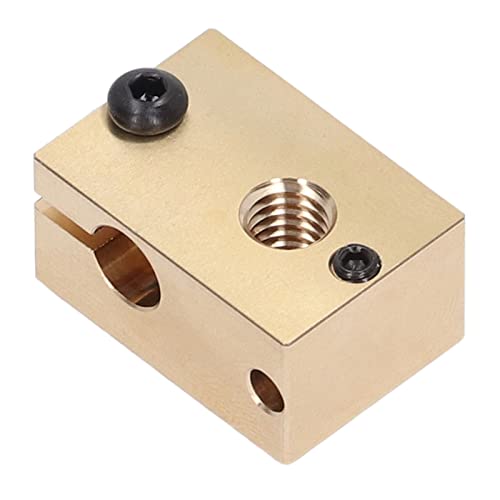 V6 Heizungsblock für 3D -Drucker | Messing hohe Härte und Hochtemperaturleistung | Exakte Ersatzheizungsblock 23x16x11.5mm | Arbeitet mit V6 Hotend (Brass) von REXVTNS