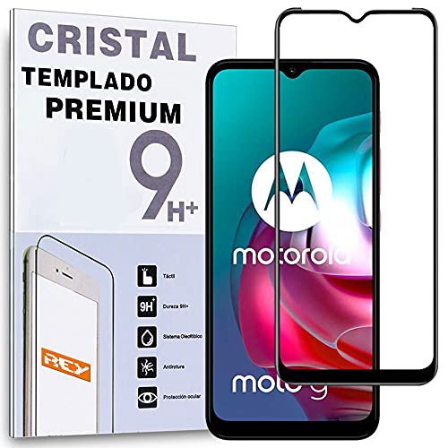3D Bildschirmschutz aus gehärtetem Glas für Motorola Moto G30 - Moto G10 - Moto G10 Power, Schwarz, Displayschutzfolie 9H+ Härte, Anti-Kratzen-Öl-Bläschen, Voller Schutz, 3D, 4D, 5D von REY