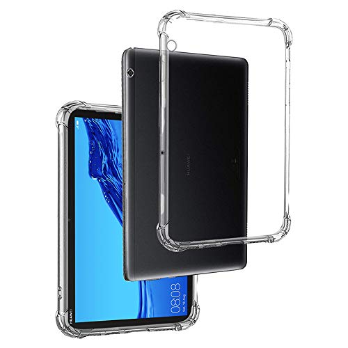 Transparent Silikonhülle TPU Anti-Shock für Huawei MEDIAPAD T5 10.1", Premium Kratzfest TPU Durchsichtige Schutzhülle Anti-Schock von REY