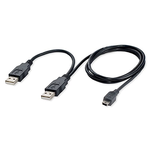 Kabel Mini USB auf doppel USB 2.0, schwarz, 70 cm von REY