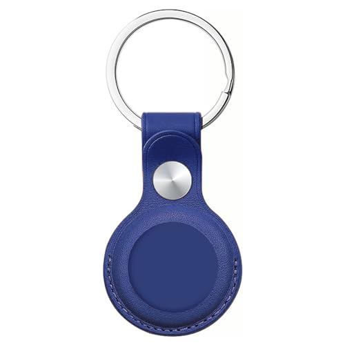 PU-Lederetui für Airtag-Schlüsselanhänger, Blau von REY
