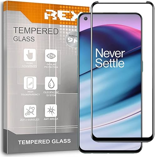 REY 3D Bildschirmschutz aus gehärtetem Glas für ONEPLUS Nord CE 2 LITE 5G, Schwarz, Displayschutzfolie 9H+ Härte, Anti-Kratzen-Öl-Bläschen, Voller Schutz, 3D, 4D, 5D von REY