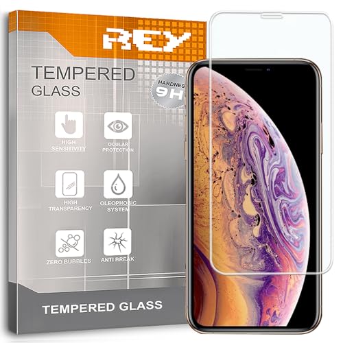 REY 3D Bildschirmschutz aus gehärtetem Glas für iPhone XR - iPhone 11, Weiß, Displayschutzfolie 9H+ Härte, Anti-Kratzen-Öl-Bläschen, Voller Schutz, 3D, 4D, 5D von REY