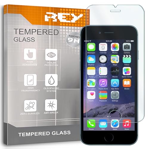 REY Bildschirmschutz aus gehärtetem Glas für Iphone 6 Plus 6S Plus 5.5", Schutzfolie, Displayschutzfolie 9H+ Härte, Anti-Kratzen-Öl-Bläschen von REY