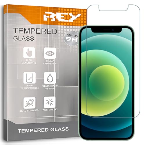 REY Bildschirmschutz aus gehärtetem Glas für iPhone 12 Mini 5.4", Schutzfolie, Displayschutzfolie 9H+ Härte, Anti-Kratzen-Öl-Bläschen von REY