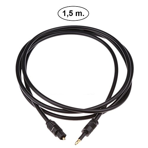 Glasfaserkabel Mini-Toslink auf Toslink, 1,5 m, 3-mm-Kabel für Digital-Audio Glasfaserkabel Mini-Toslink auf Toslink, 1,5 m, 3-mm-Kabel für Digital-Audio von REY