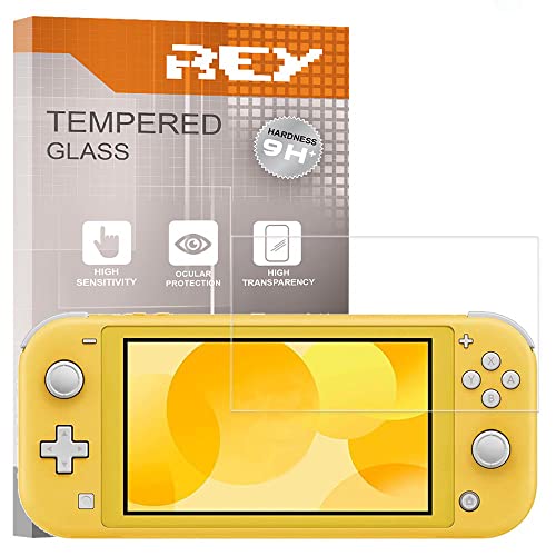REY Pack 2X Bildschirmschutz aus gehärtetem Glas für Nintendo Switch LITE, Schutzfolie, Displayschutzfolie 9H+ Härte, Anti-Kratzen-Öl-Bläschen von REY
