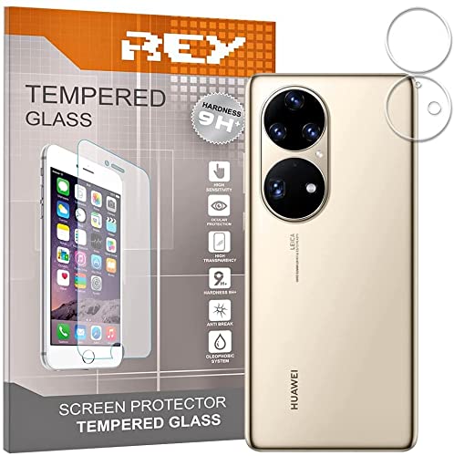 REY Pack 3X Bildschirmschutz aus gehärtetem Glas für Kamera für Huawei P50 PRO, Schutzfolie, Displayschutzfolie 9H+ Härte, Anti-Kratzen-Öl-Bläschen von REY