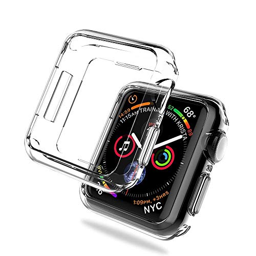 REY Pack 3X Transparent Silikonhülle TPU für Apple Watch Series 7 41mm - Apple Watch Series 8 41mm - Apple Watch Series 9 41mm, Handyhülle Kratzfest TPU Durchsichtige Schutzhülle, Ultradünne 0,33 mm von REY