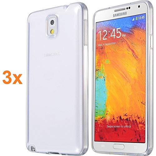 REY Pack 3X Transparent Silikonhülle TPU für Samsung Galaxy Note 3, Handyhülle Premium Kratzfest TPU Durchsichtige Schutzhülle, Ultradünne 0,33 mm von REY