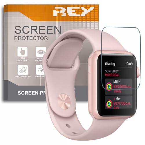 REY Pack 6X Displayschutzfolie für Apple Watch Series 1 - Series 2 - Series 3 38mm, Premium-Qualität von REY