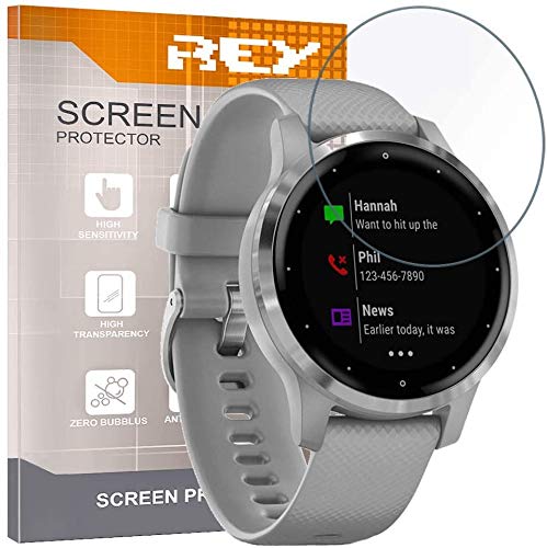 REY Pack 7X Displayschutzfolie für Garmin VIVOACTIVE 4s 40mm - Legacy Hero Series 40mm - VENU 2S 40mm - Forerunner 55 - Approach S70 42mm, Premium-Qualität, Anti-Kratzen, Anti-Bläschen, SmartWatch von REY