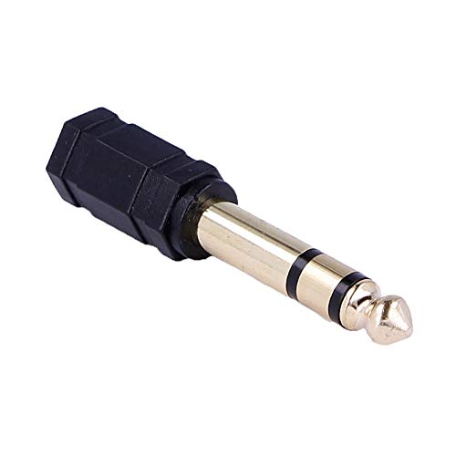 REY Stereo Adapter 3.5mm weiblich auf 6.35mm männlich Klinke, Gold von REY