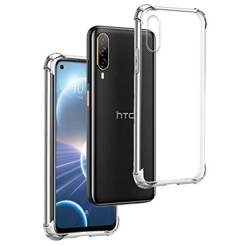 REY Transparent Silikonhülle TPU Anti-Shock für HTC Desire 22 PRO, Handyhülle Premium Kratzfest TPU Durchsichtige Schutzhülle Anti-Schock von REY