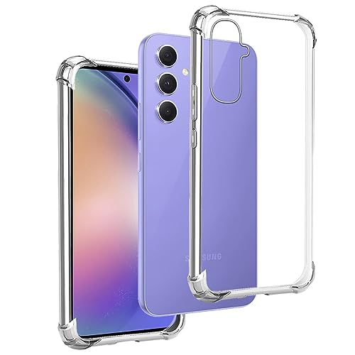 REY Transparent Silikonhülle TPU Anti-Shock für Samsung Galaxy A54 5G, Handyhülle Premium Kratzfest TPU Durchsichtige Schutzhülle Anti-Schock von REY