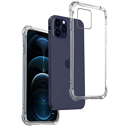 REY Transparent Silikonhülle TPU Anti-Shock für iPhone 12 - iPhone 12 Pro, Handyhülle Premium Kratzfest TPU Durchsichtige Schutzhülle von REY